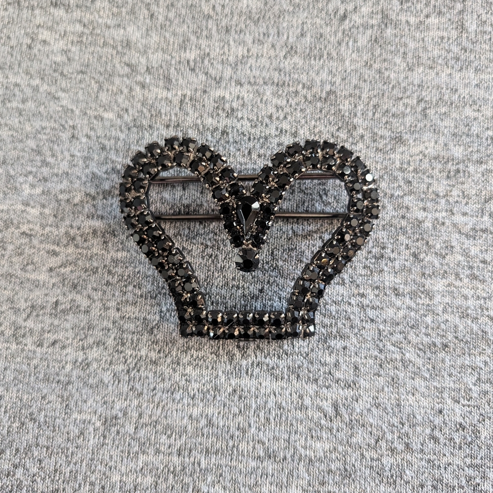 3 for $15 | Black Rhinestone Crown Hair/Scarf Tie